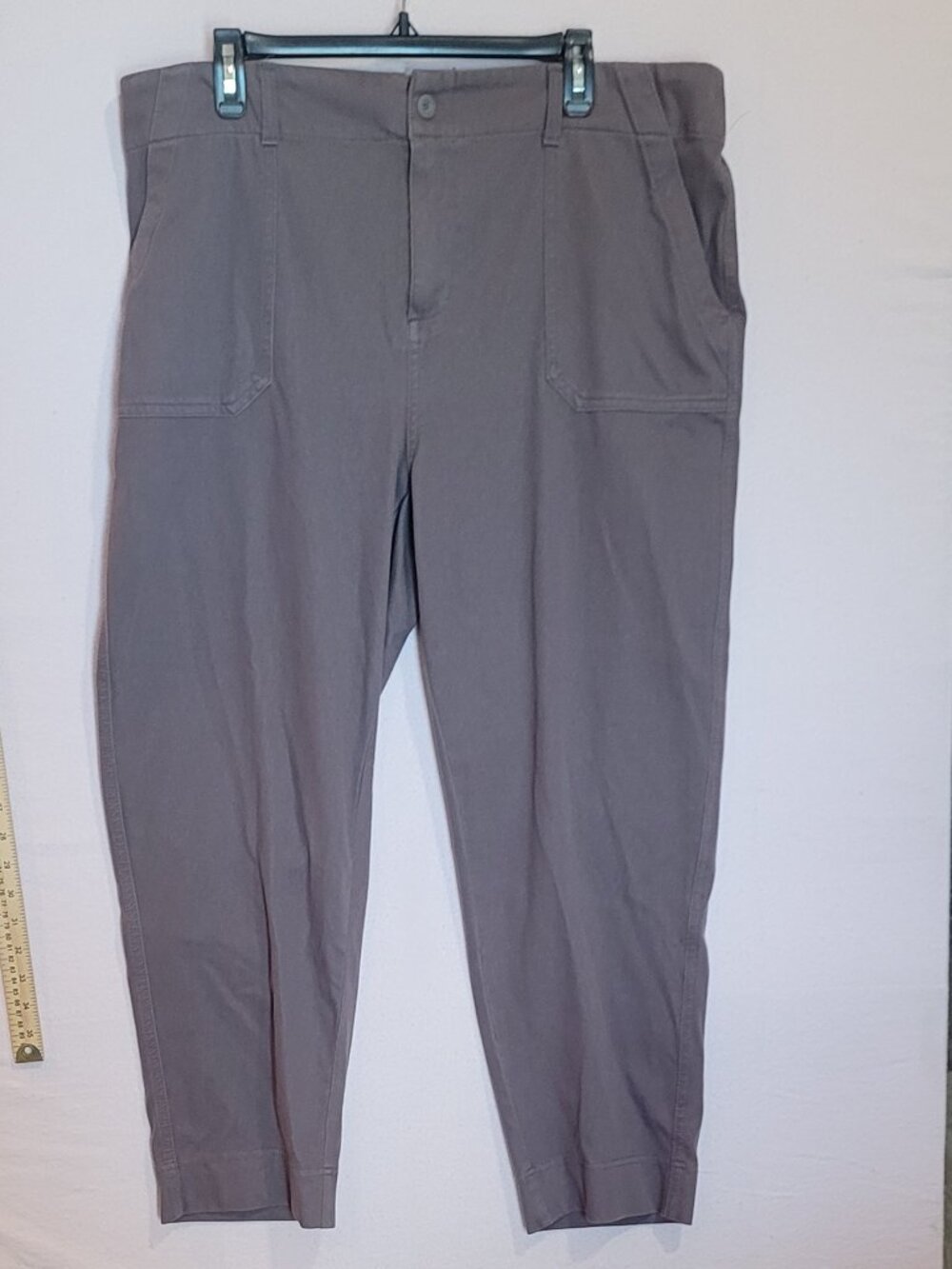 NWT Women's Ankle Length Pant 32 DEGREES COOL Purple Size XL Button & Zipper